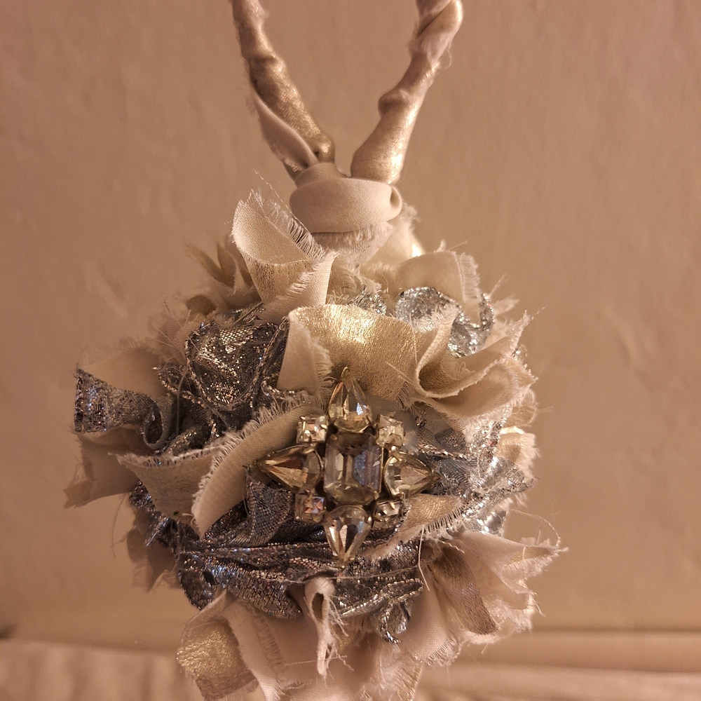 Silver and Cream Decorative Ornament